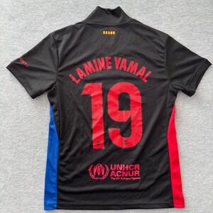 RS FC Barcelona Lamine Yamal 19 Soccer Jersey Black Red Blue Mens Small